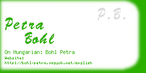 petra bohl business card